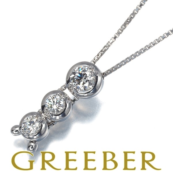 TASAKI Necklace Diamond 0.53ct F H SI1 Trilogy 3P K18WG  BLJ