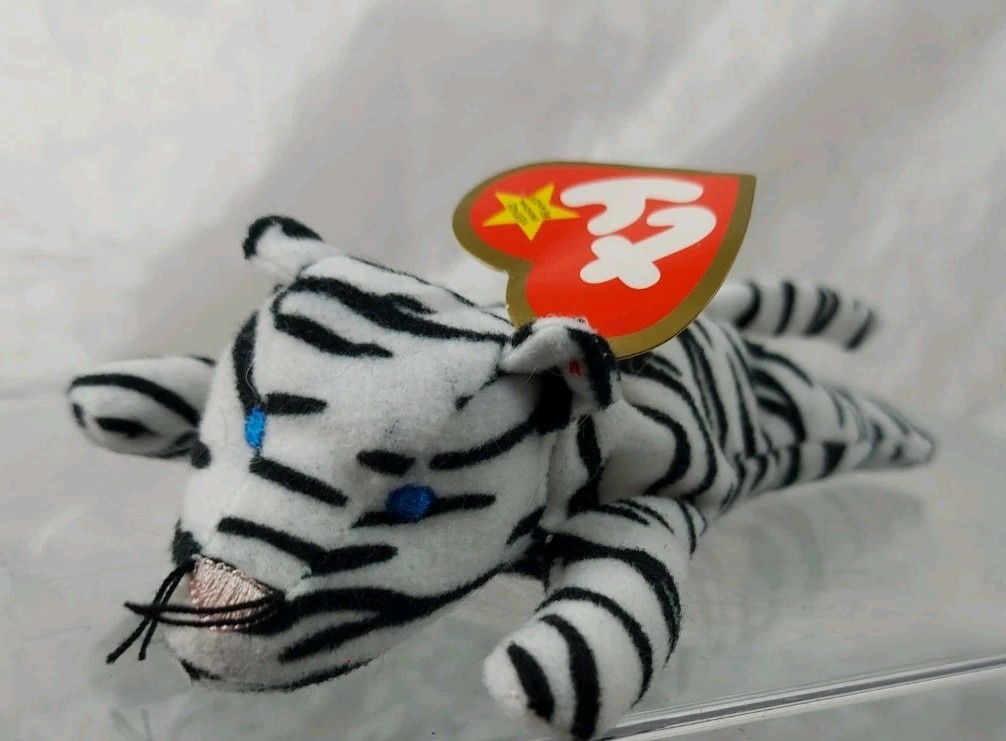 TY Blizz White Tiger McDonalds Happy Meal Toy Teenie Beanie Baby Plush Stuffed