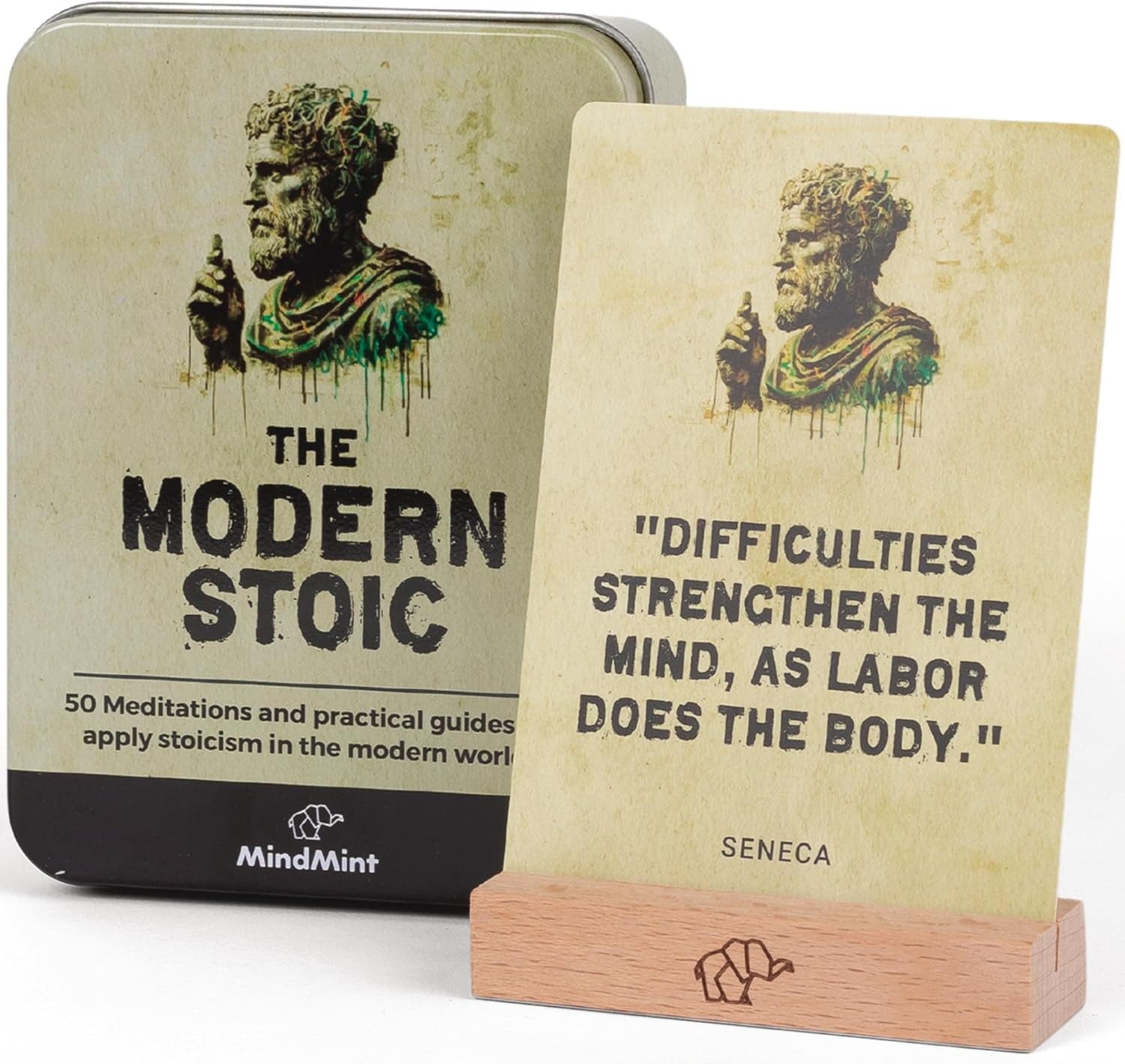 Daily Stoicism Affirmation Cards - 50 Stoic Life Change Quotes, Philosophy Gift 