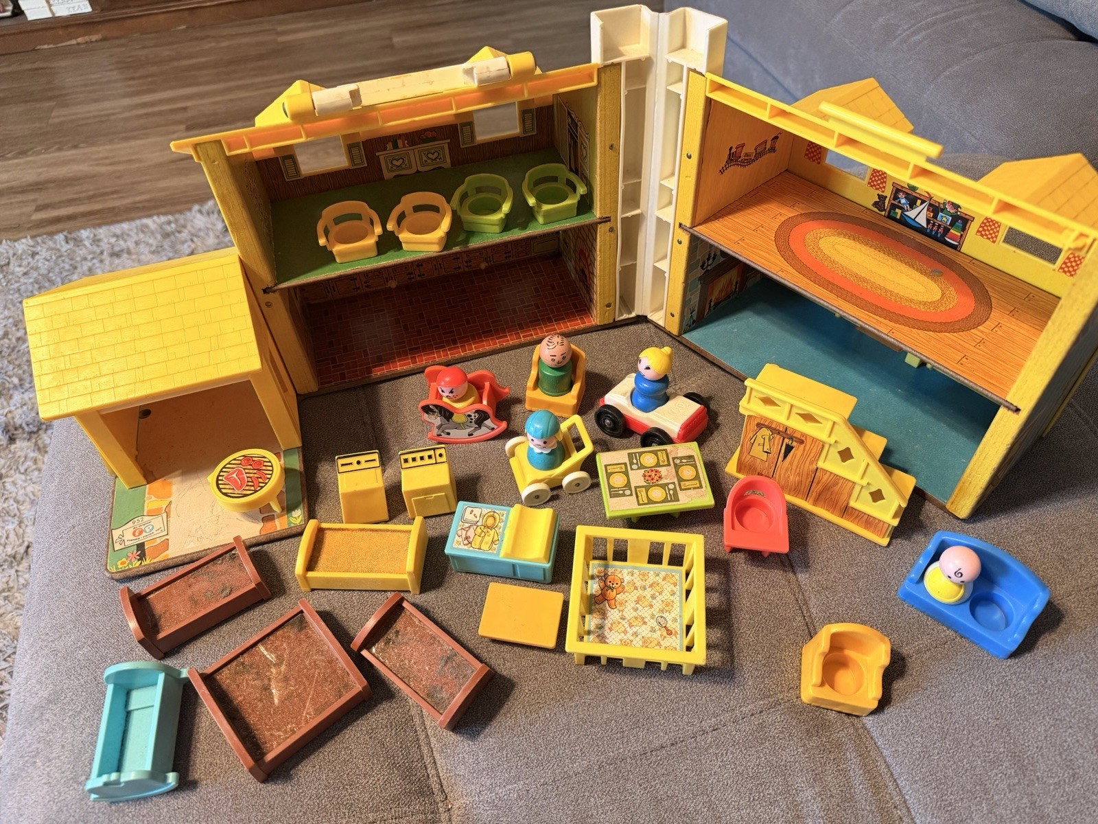 1969 Fisher Price Family House With Most Accessories