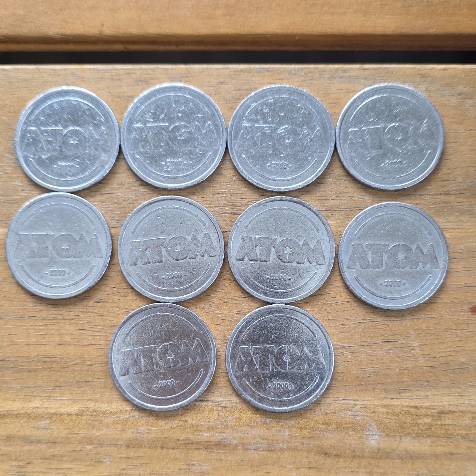 ATOM Nickel Transit Tokens Set of 9 Circulated 2006 Vintage Collectible Coins