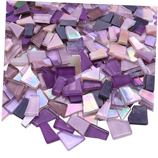 ed Irregular Glass Mosaic Tiles for Art Crafts, 9oz Value Pack 9 oz Purple Mix