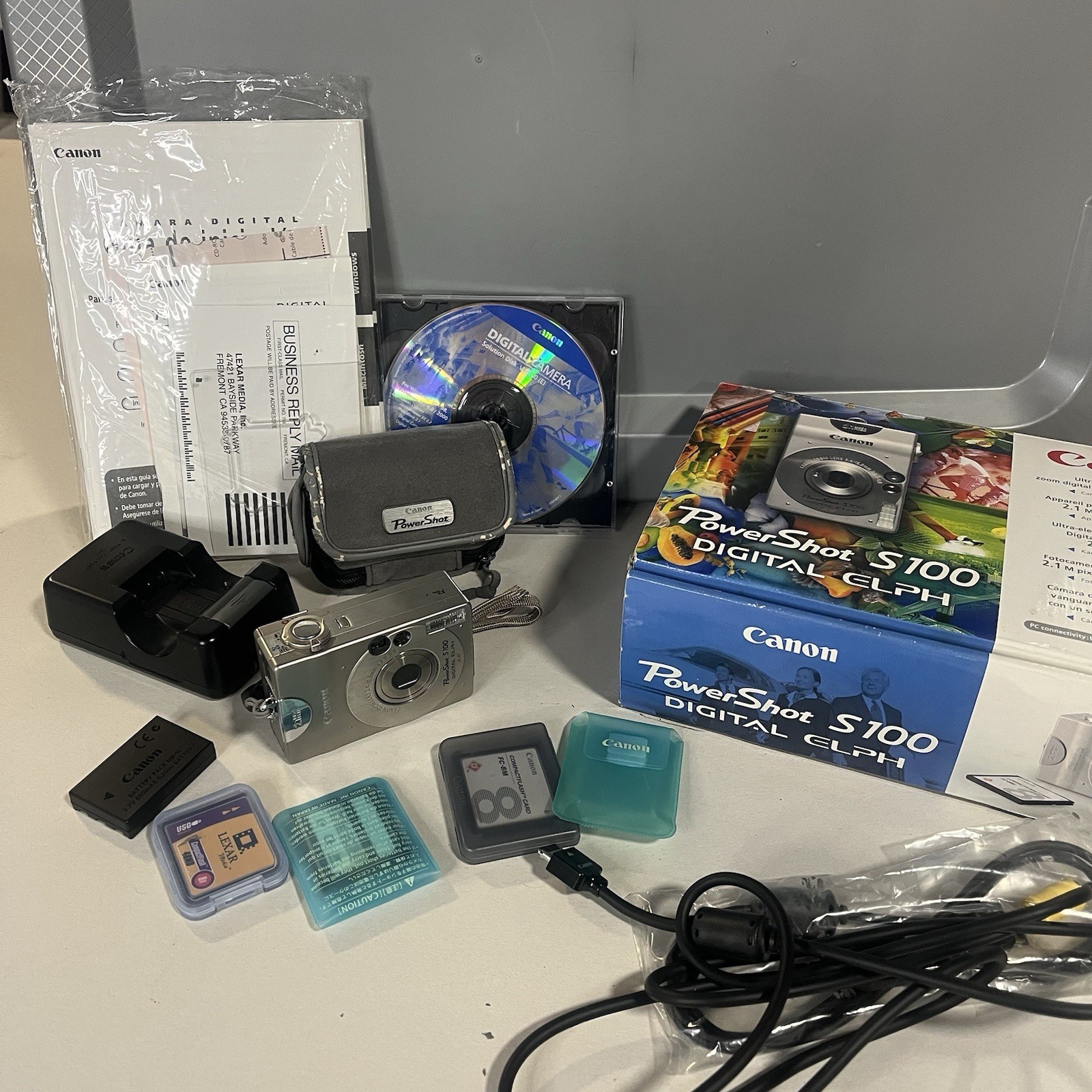 Canon PowerShot S100 Digital ELPH 2.1MP Vintage Y2K Digicam Bundle Tested Works