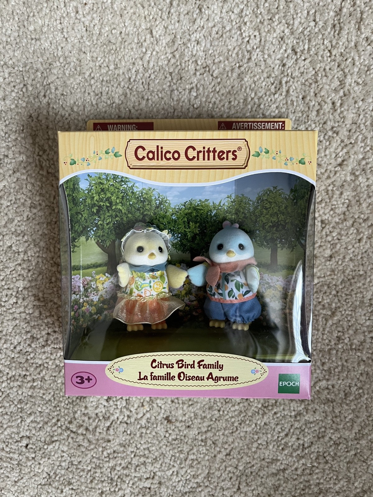 Calico Critters  CITRUS BIRD FAMILY 3+  Epoch 2 posable figures  NEW
