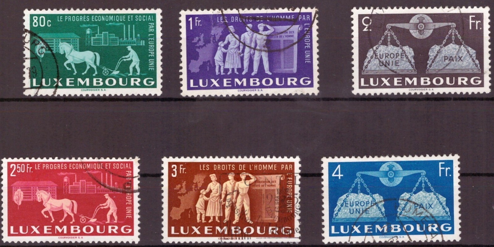 Luxembourg MiNr 478 - 483 stamped