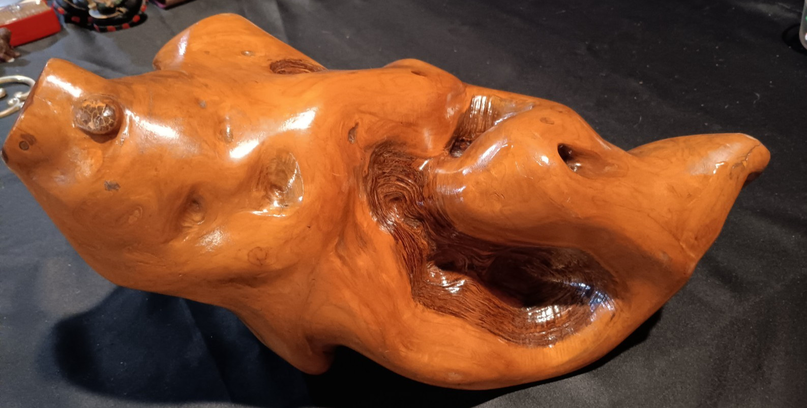 Large Original Abstract Wood Organic Carved Art Sculpture 15"