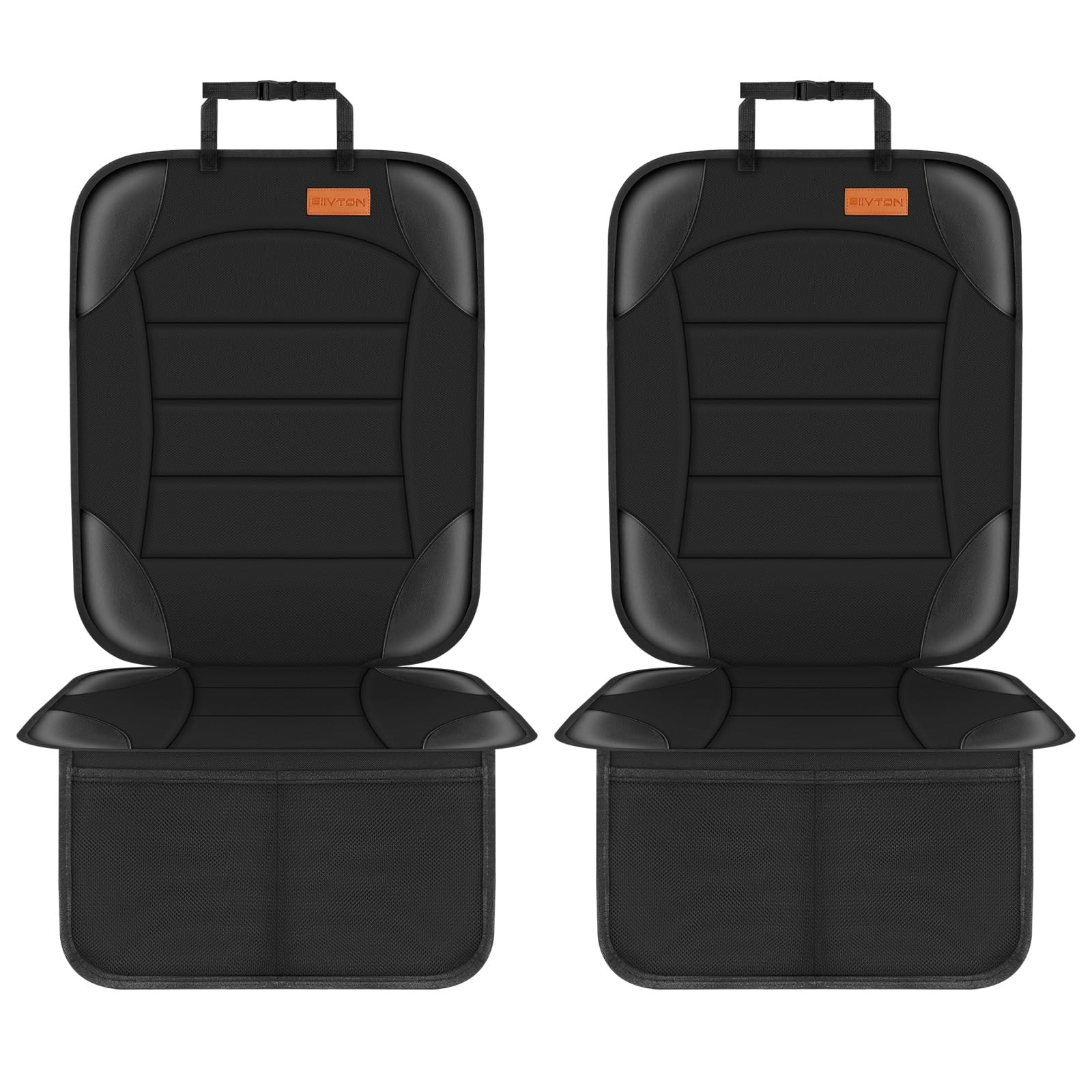 Car Seat Protector for Seat Cushion for Leather and Fabric Seats, 2 Mesh Pock...