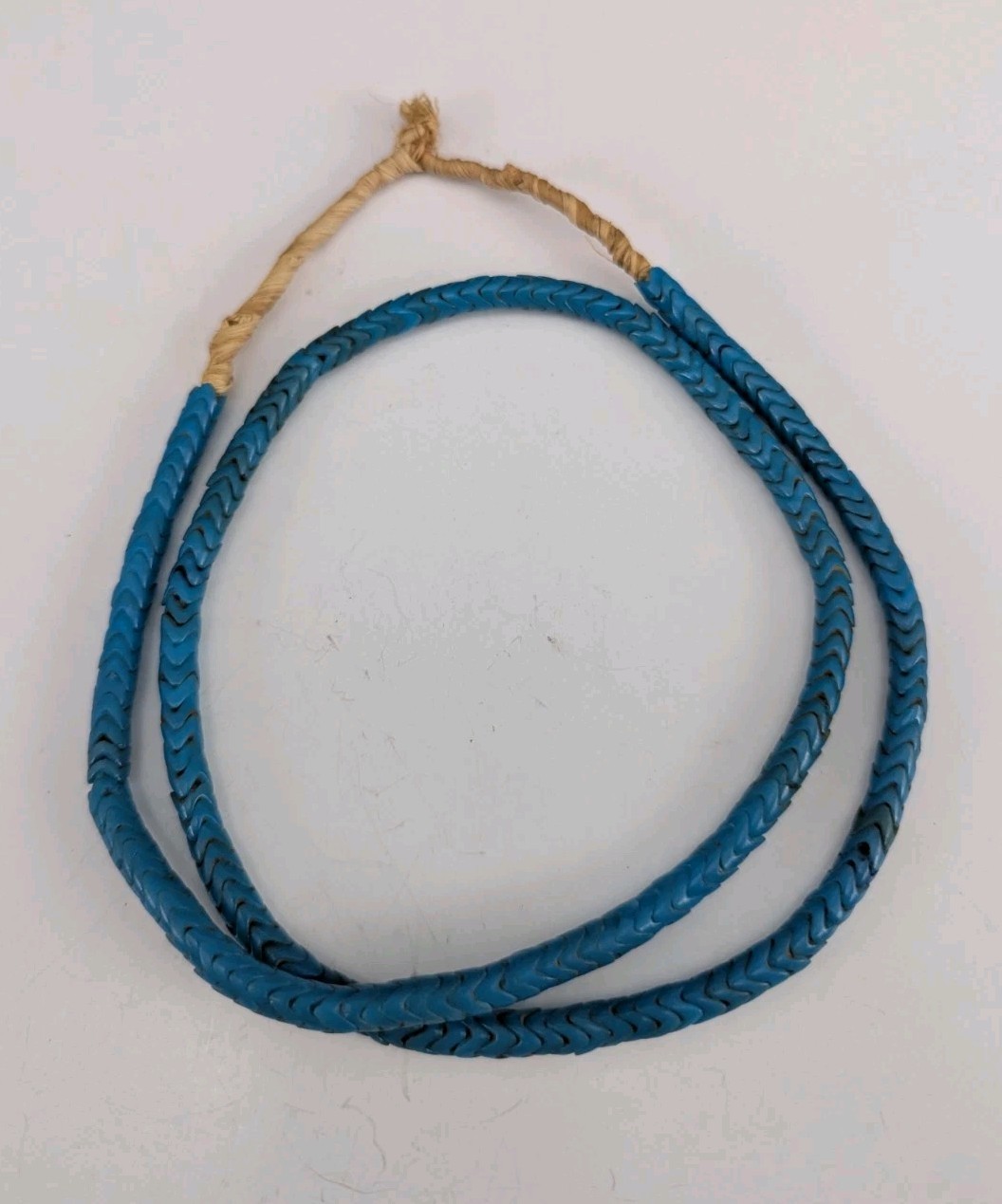 MEDIUM BLUE SNAKE BEAD Antique Trade Beads, Interlocking Snake, Small 6 mm , 28"