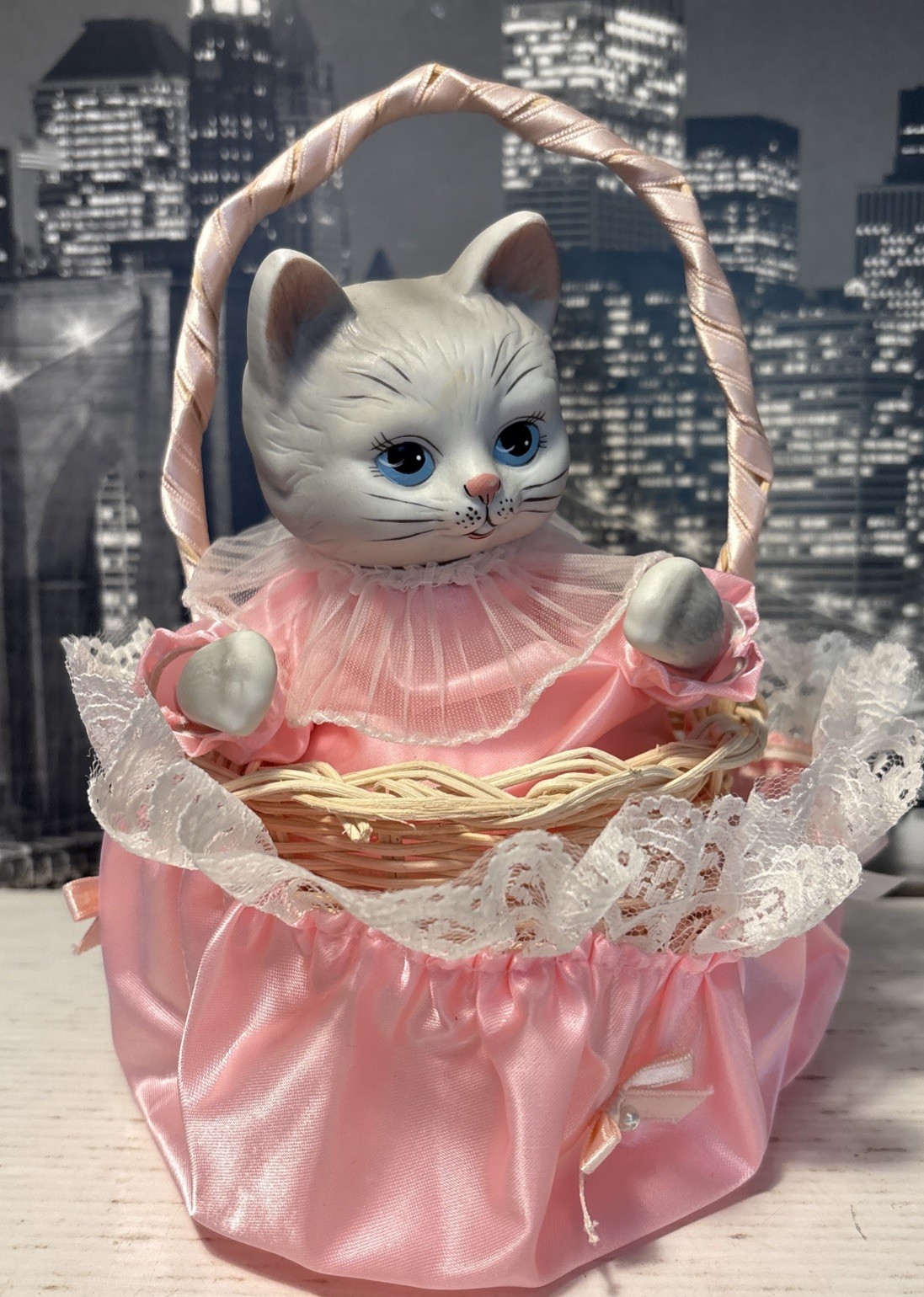 Vtg Porcelain Cat Musical Animated When You Wish Upon A Star Disney Pinocchio