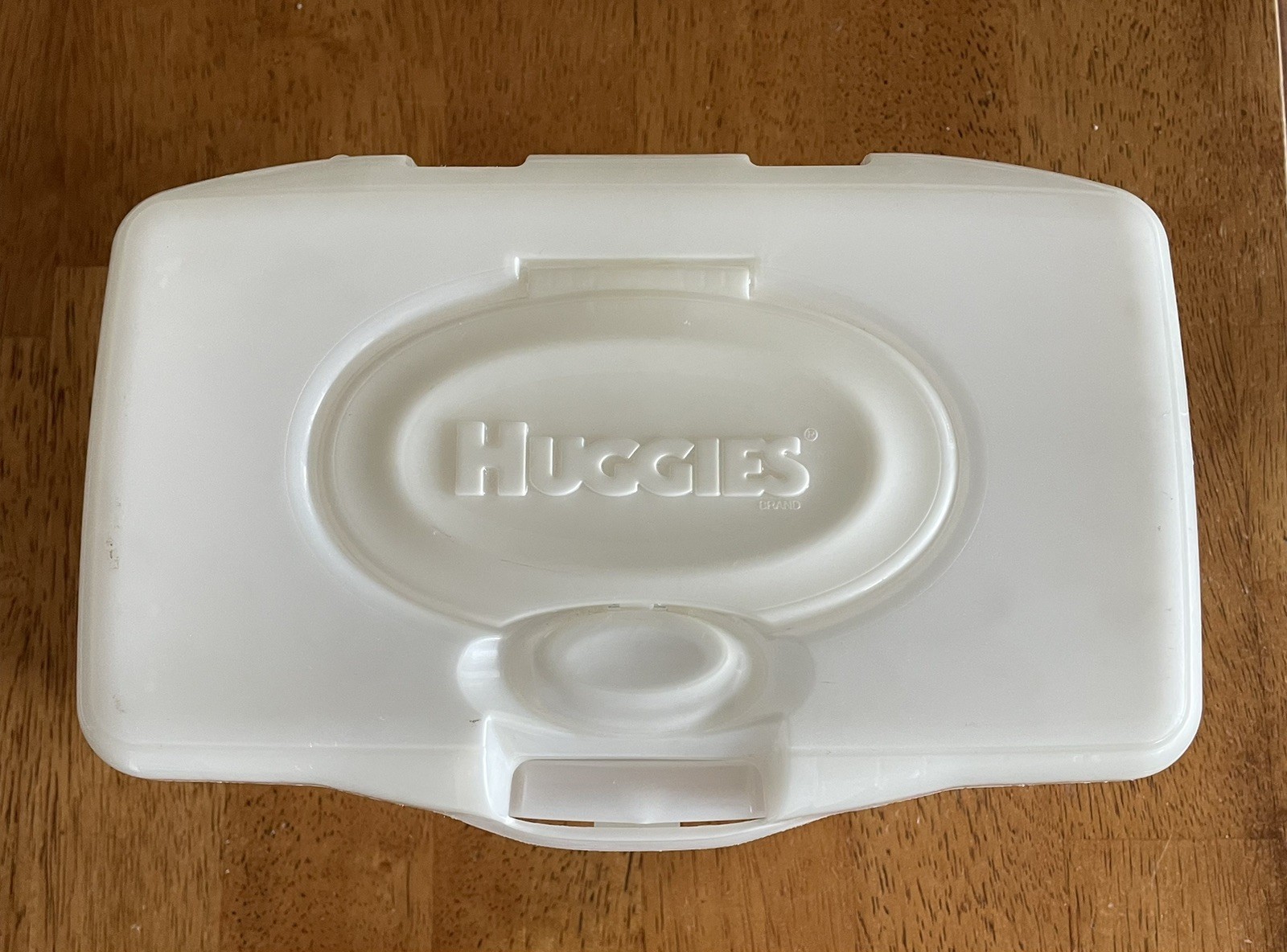 Huggies Wipes Container Full Size Pop Up Feature EMPTY Plastic Off White