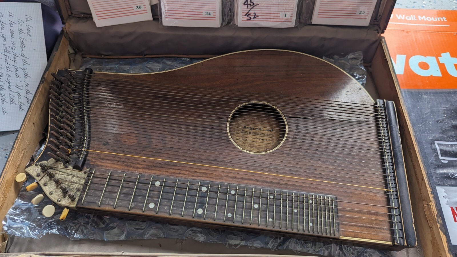 Antique August Beil Made In Munich Germany With Extra Strings