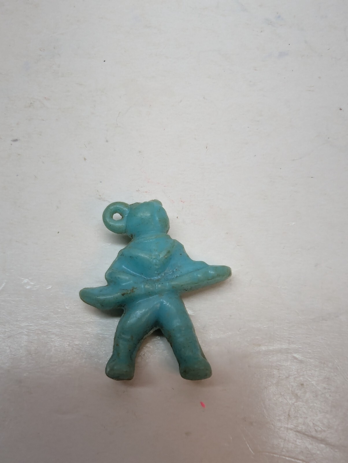 Vintage Art Deco Plastic Diver/ Spaceman Pendant Blue 1 Inch Small Keychain