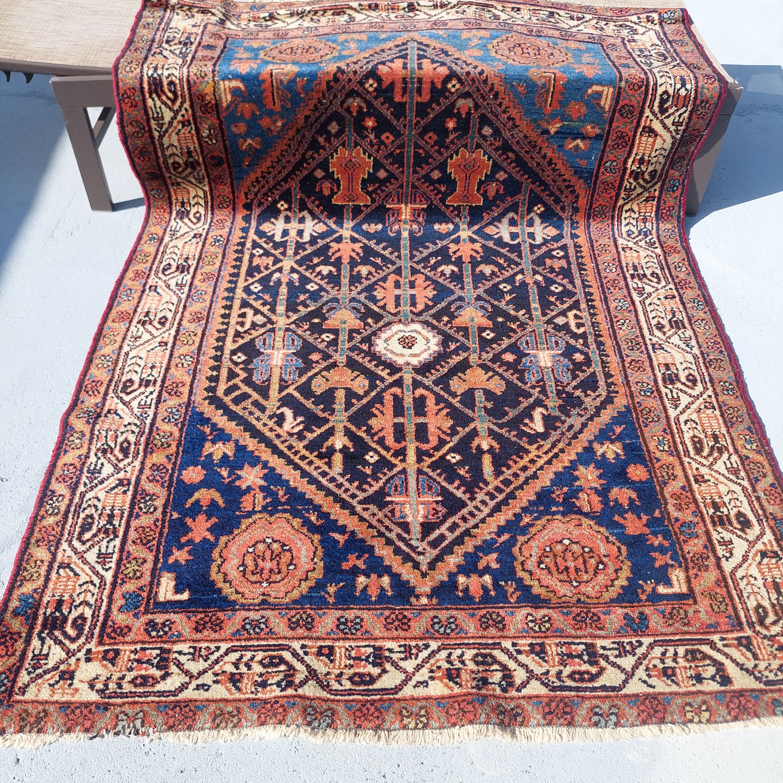 4"x6'2" HAND-KNOTTED ANTIQUE KURDISH MALAYER-TRIBAL 1920's WOOL RUG