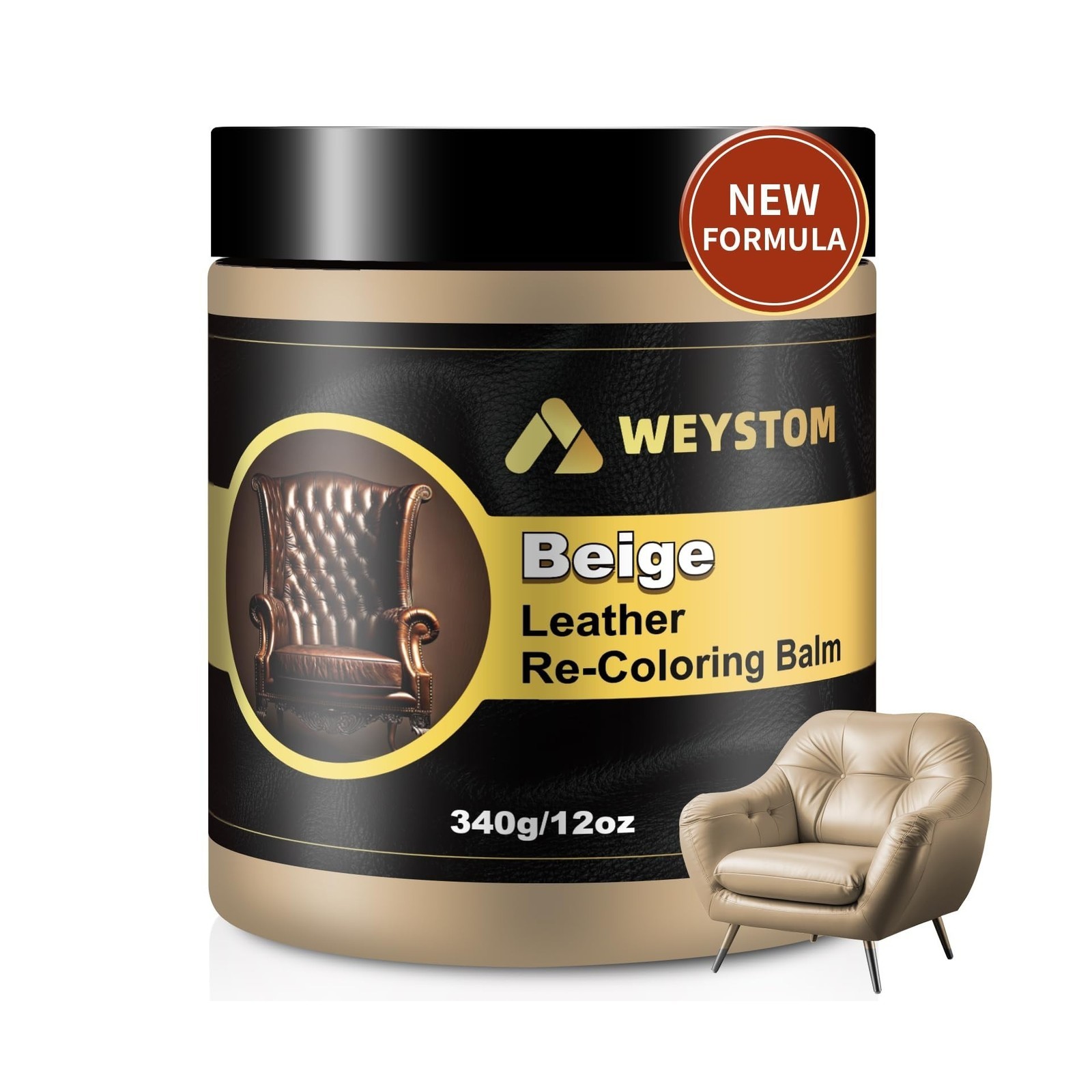 Leather Recoloring Balm, 12oz Large Size Leather Dye, Color Restorer, Scratch...