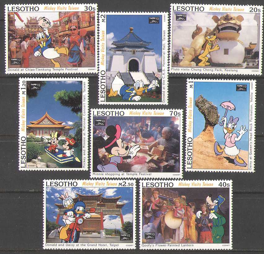 Lesotho 1993 Disney/Animation/Taiwan 8v set (n16994) 
