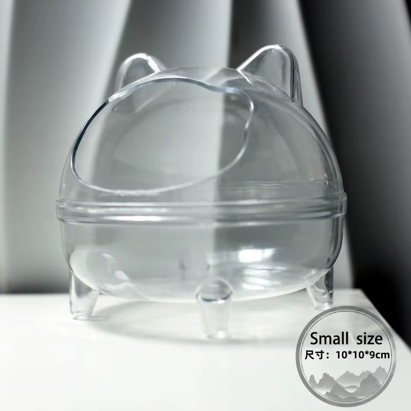1Pcs Hamster Transparent Bathroom Small Pet Sand Bath Cage Large Capacity Preven