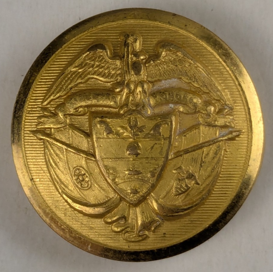 Vintage - Colombia Seal Officer Uniform Button - M2E