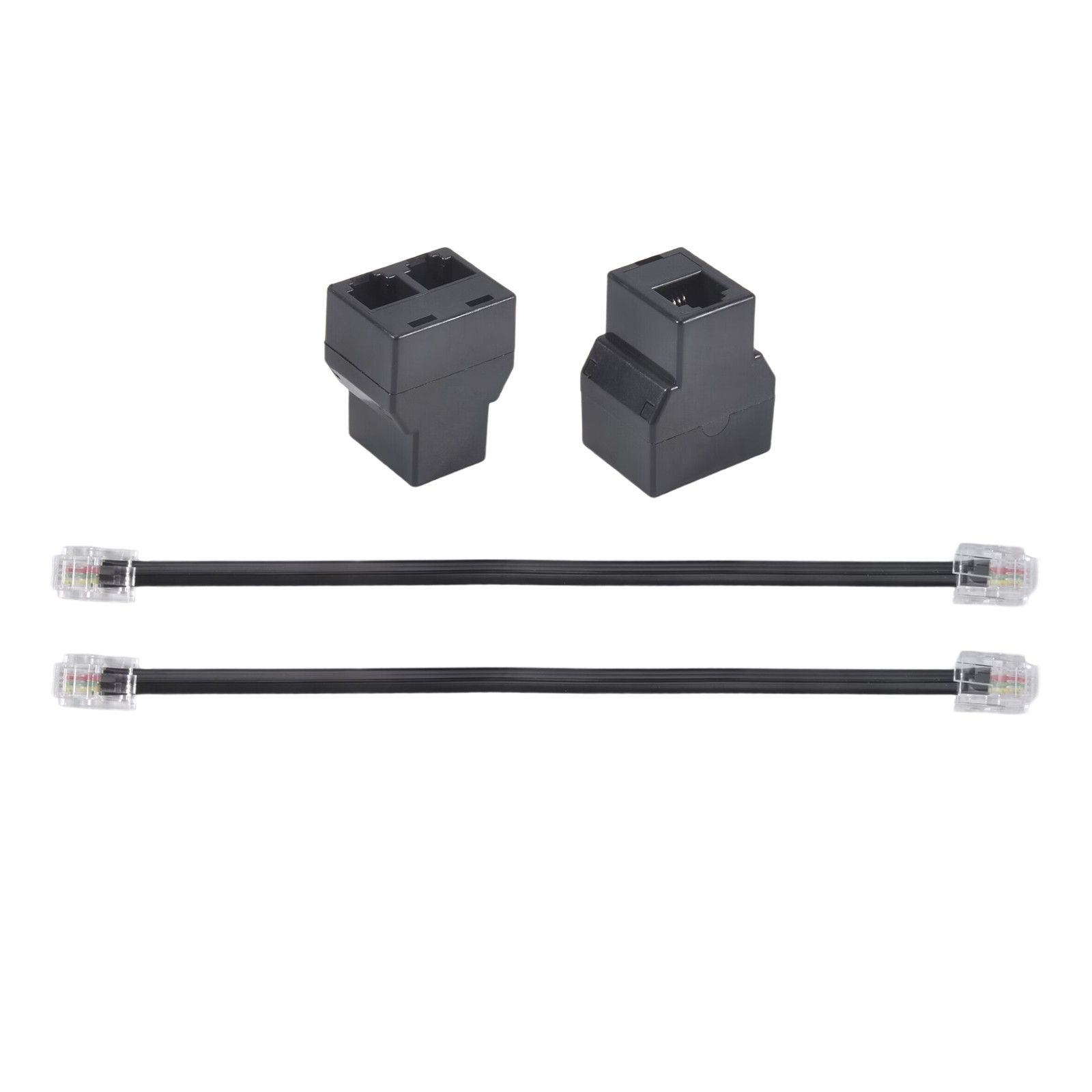 2PCS RJ11 Telephone Cable Splitter 15cm Cable 6P4C 2 Ports Telephone Cable5440