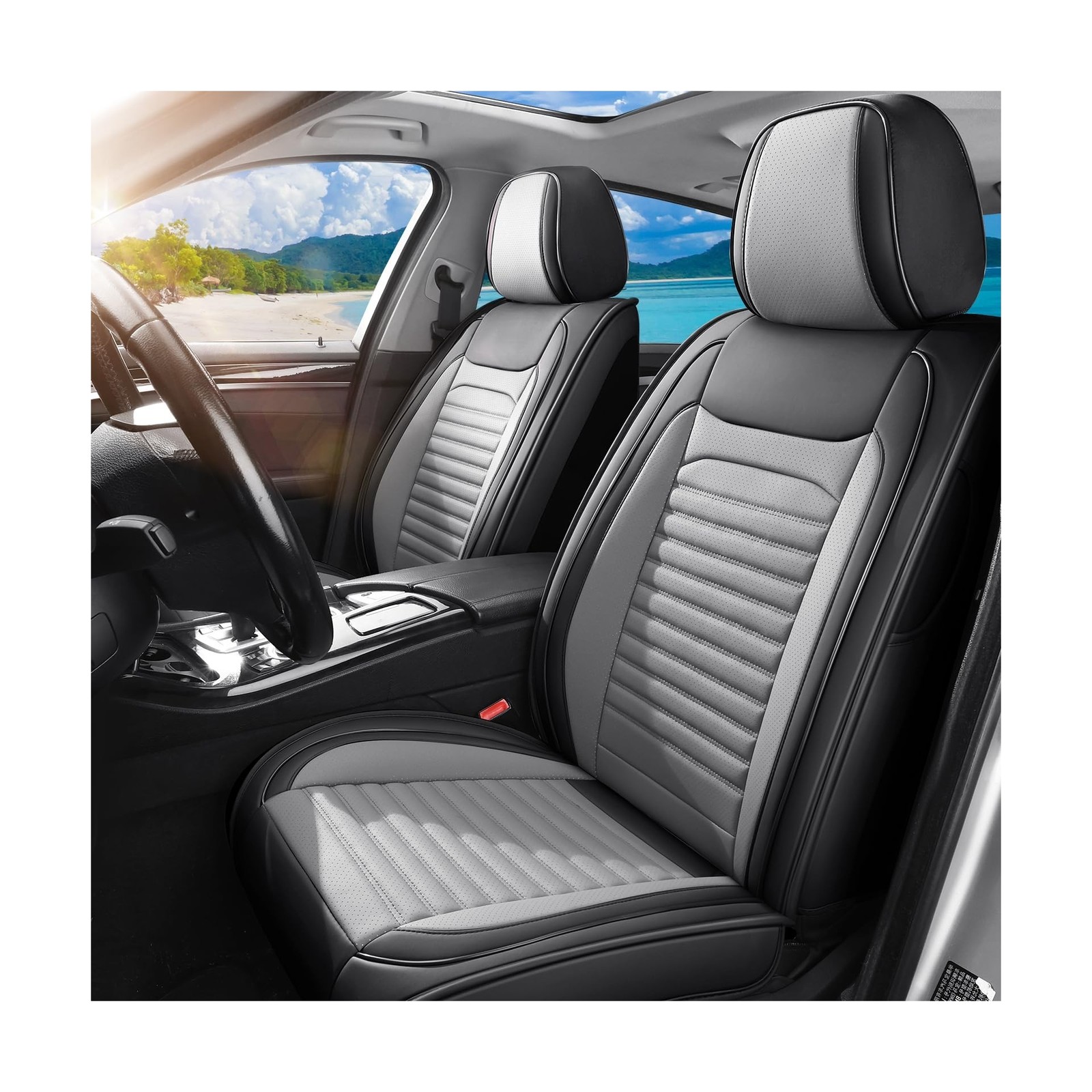 Car Seat Covers Full Set Fit for Toyota Corolla 2000-2026, Premium Faux Leath...