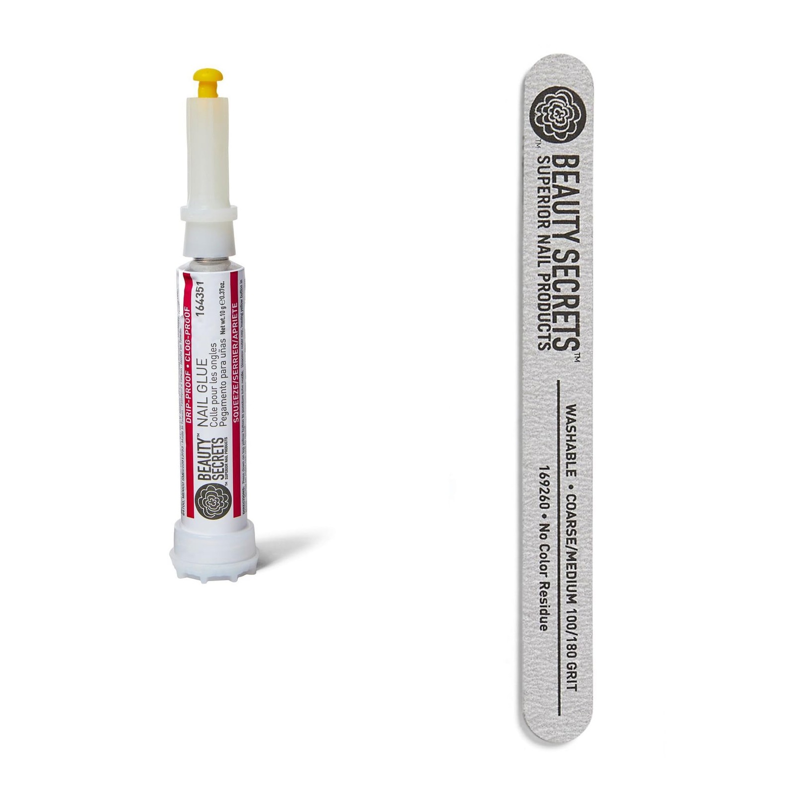 Beauty Secrets Drip & Clog Proof Nail Glue (1 Pack) Bundled with Zebra Clear 