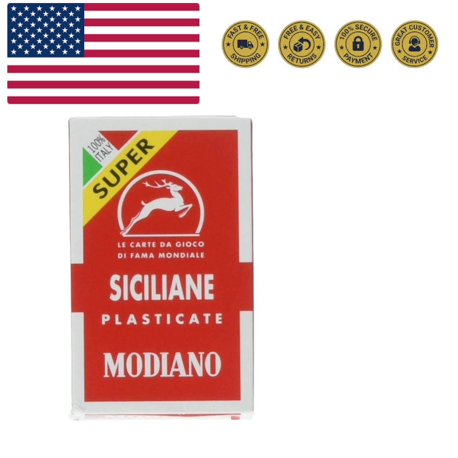 Italian Sicilian Scopa Playing Cards by