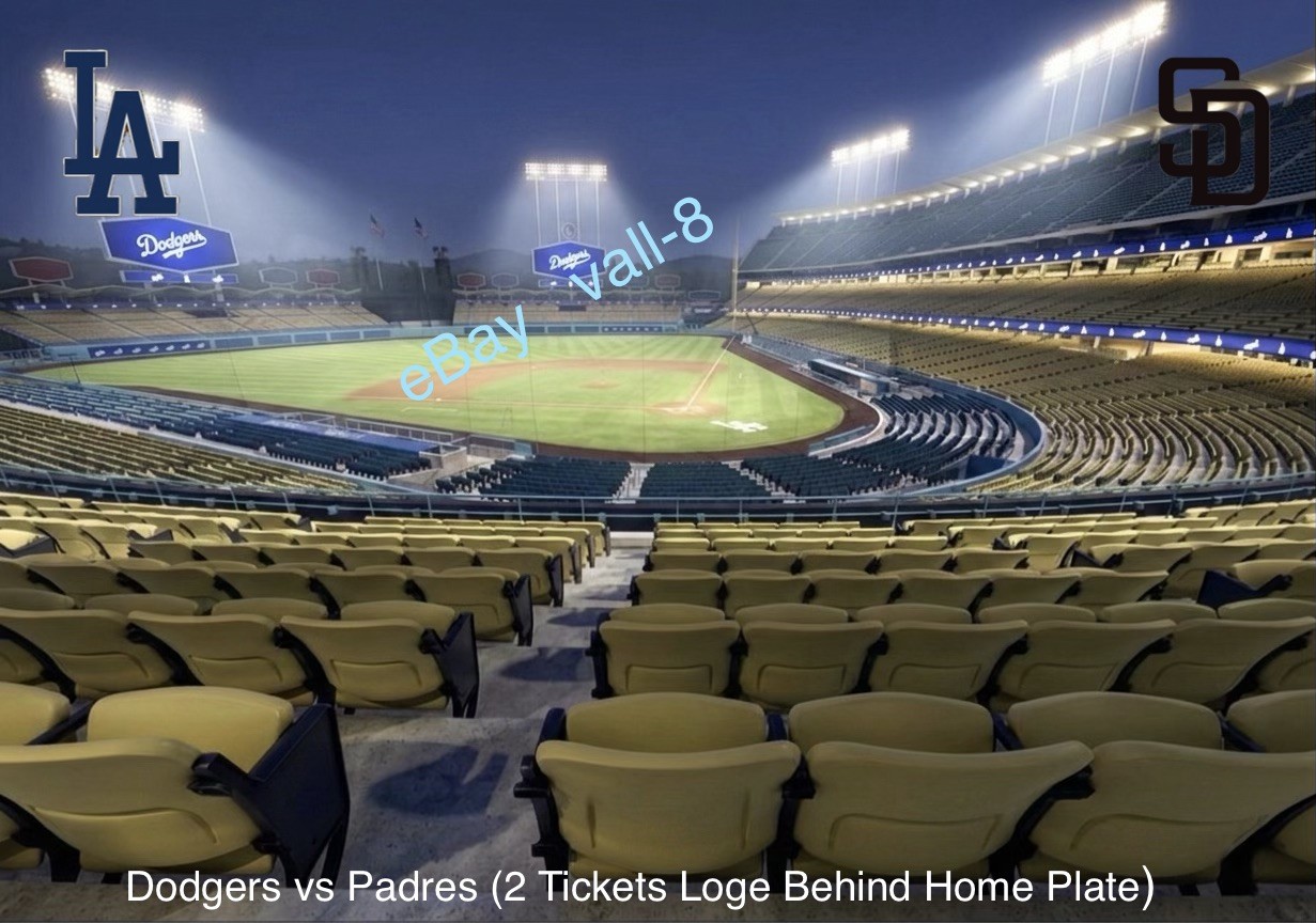 9/23 Dodgers vs Padres (2 Loge Seats Aisle Behind Home Plate) 