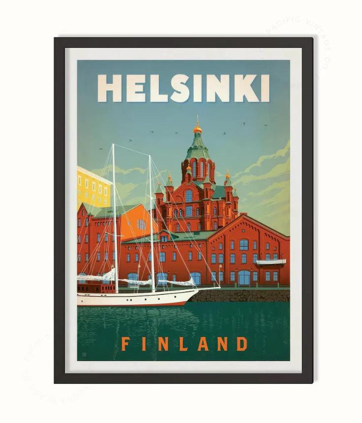 Vintage Helsinki Finland Poster – Classic Nordic Travel Art Print