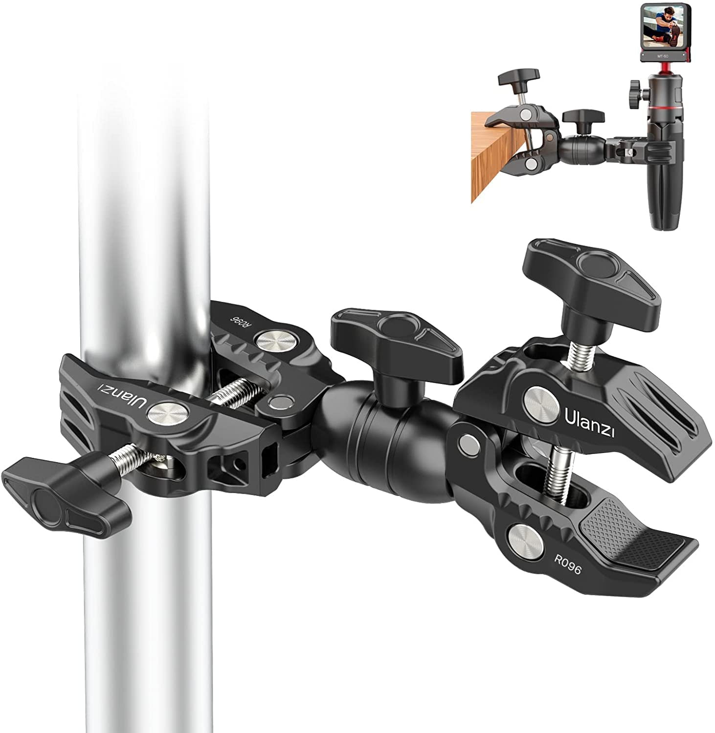 Super Clamp Double Camera Clamp, R096 Crab Plier Clip Bracket Mount Monitor M...