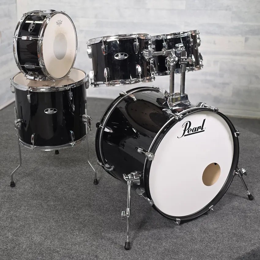 Used Pearl Roadhsow 5pc Drum Set Black - Good