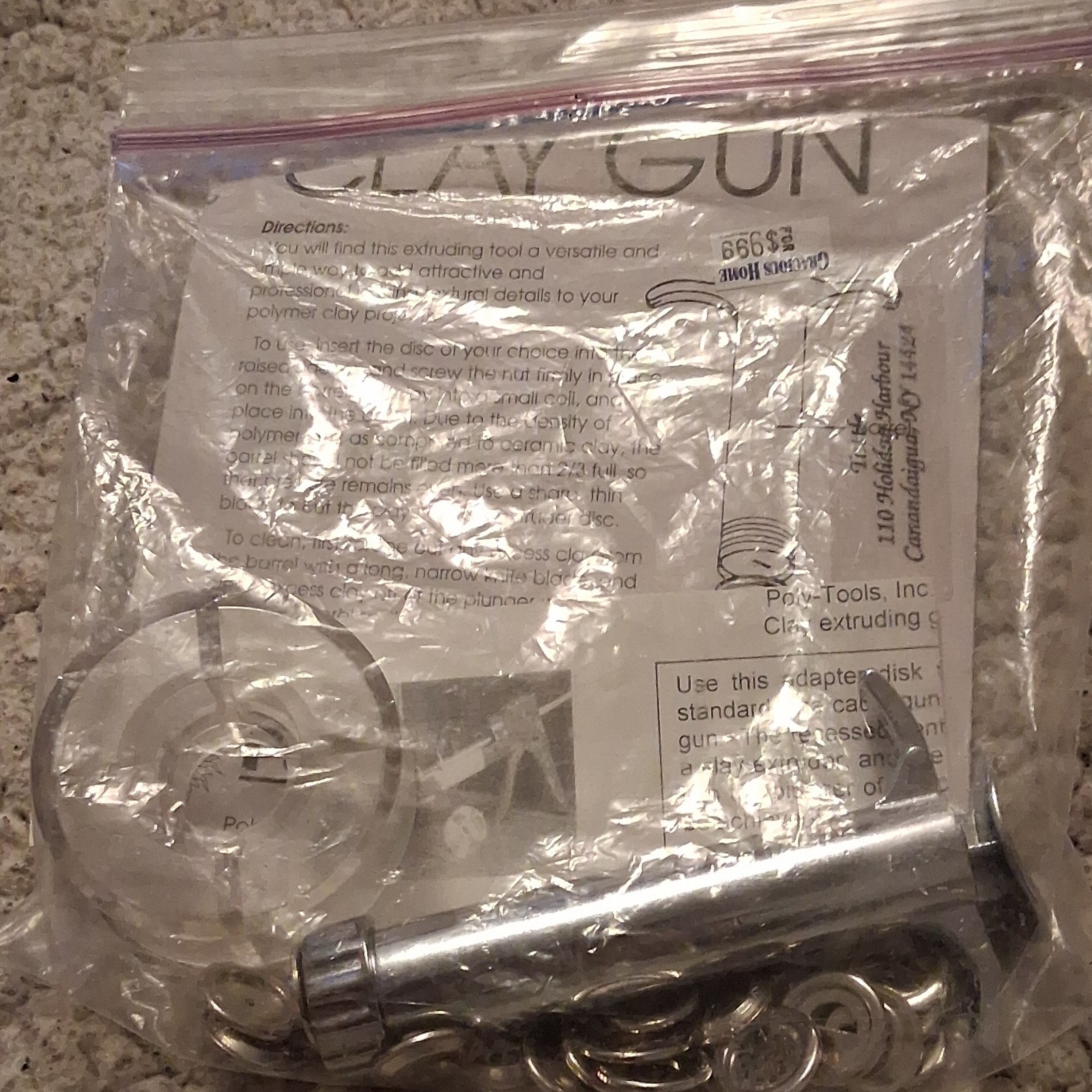 Poly Tools Inc Clay Gun Extruder with Discs for Sculpting and Ceramics