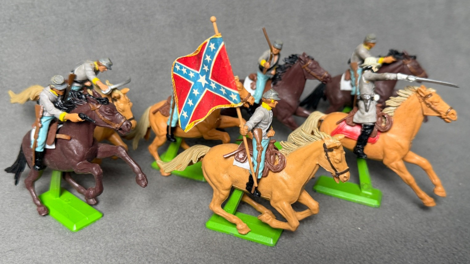 VTG Britains Deetail Confederate Cavalry Figures Civil War Soldiers 1971
