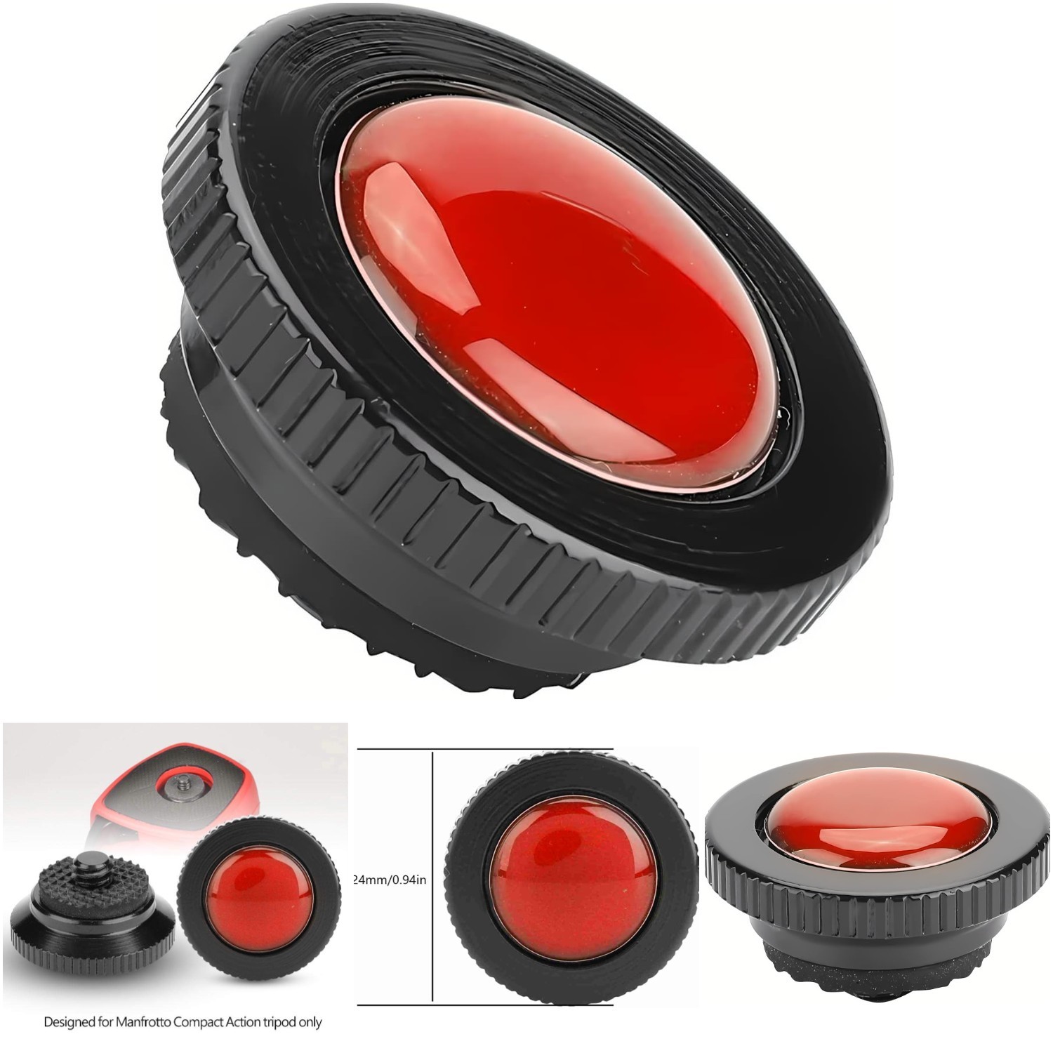 Mini Aluminium Alloy Camera Quick Release Plate Red 1/4 Inch Screw Compact