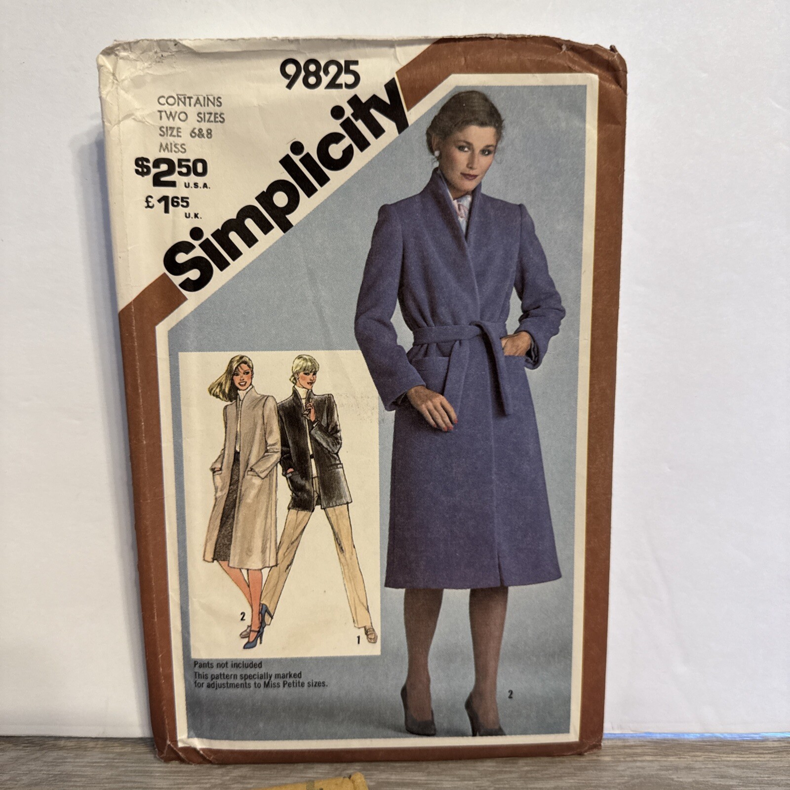Simplicity 9825 Misses Jacket Coat Pattern 6-8 *Uncut