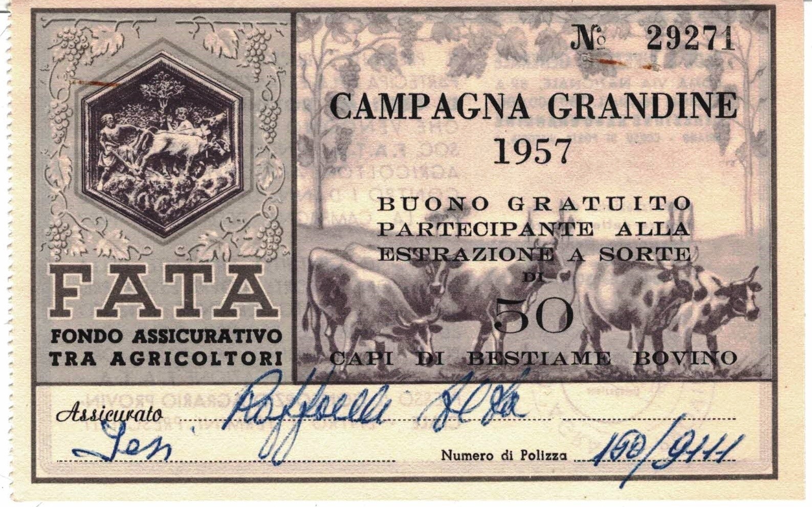 15601\ FAIRY ROME / MILAN - HAIL CAMPAIGN 1957 see mod. custom