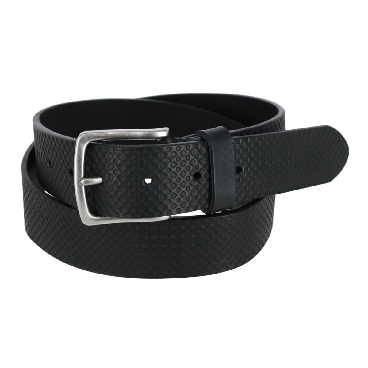 Will Leather Goods Men's Embossed Geometric Belt