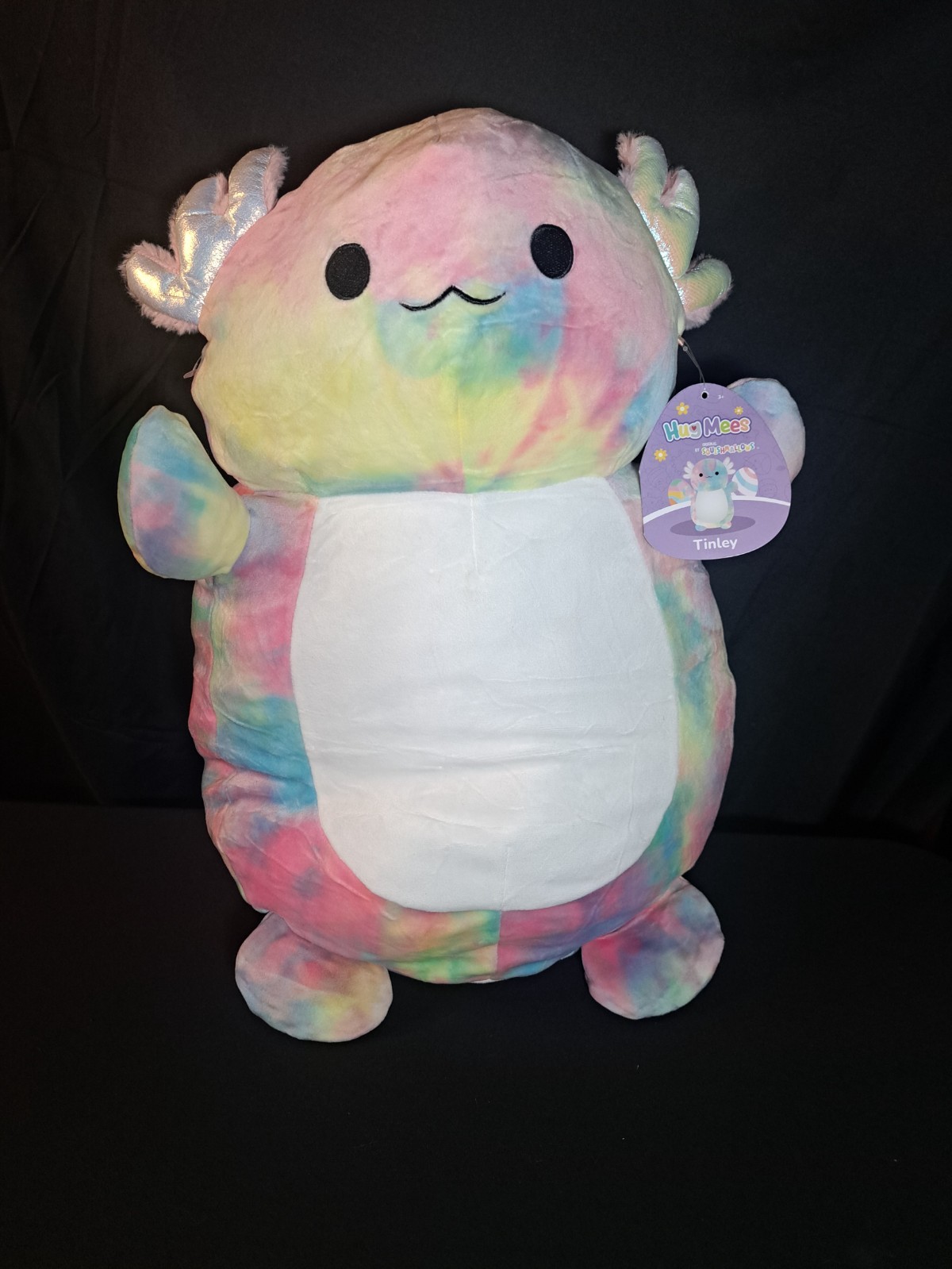Hug Mees TINLEY the Rainbow Squishmallows Tie Dye Axolotl 18” Plush Easter New