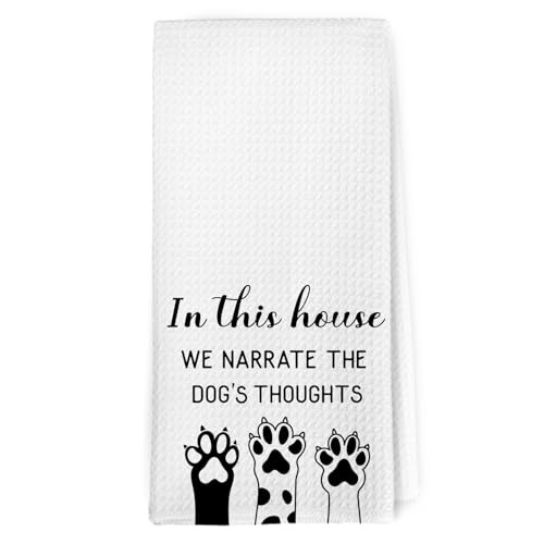  Funny Dog Paw Kitchen Towels Dishcloth, Dog Mom Dad Lovers Owner Gifts House