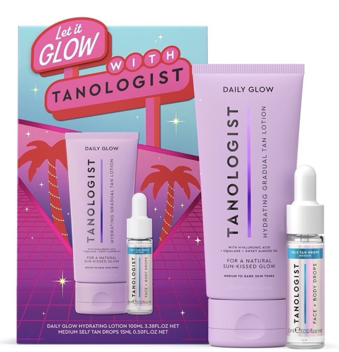 Let it Glow with Tanologist Gift Set Kit, Medium - 1 Set, NIB