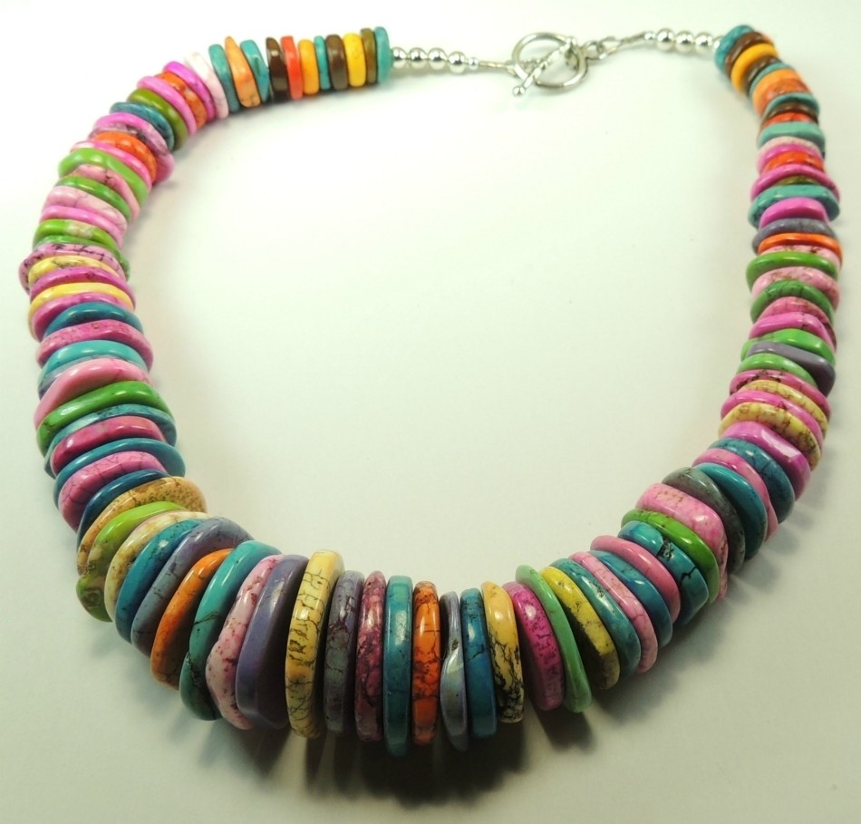 Statement Multicolor Graduated Howlite Necklace Wedding Mother of Bride 