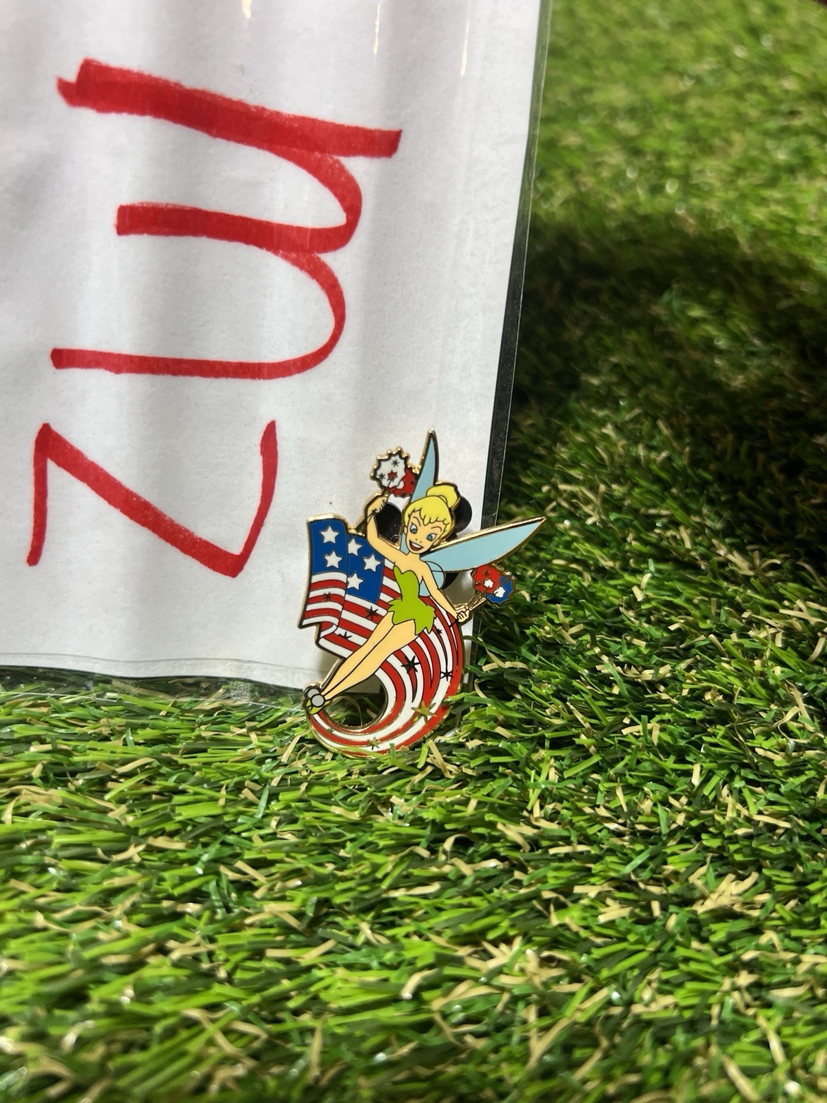 Disney Pins 2005 American Flag Tinker Bell with Red White & Blue Sparklers