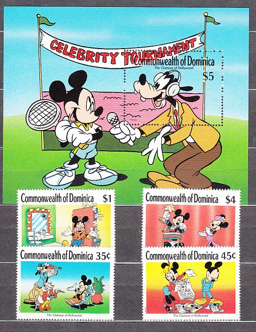 Dominica - Mail 1989 Yvert 1179/82+Hb 161 ** Mnh Walt Disney