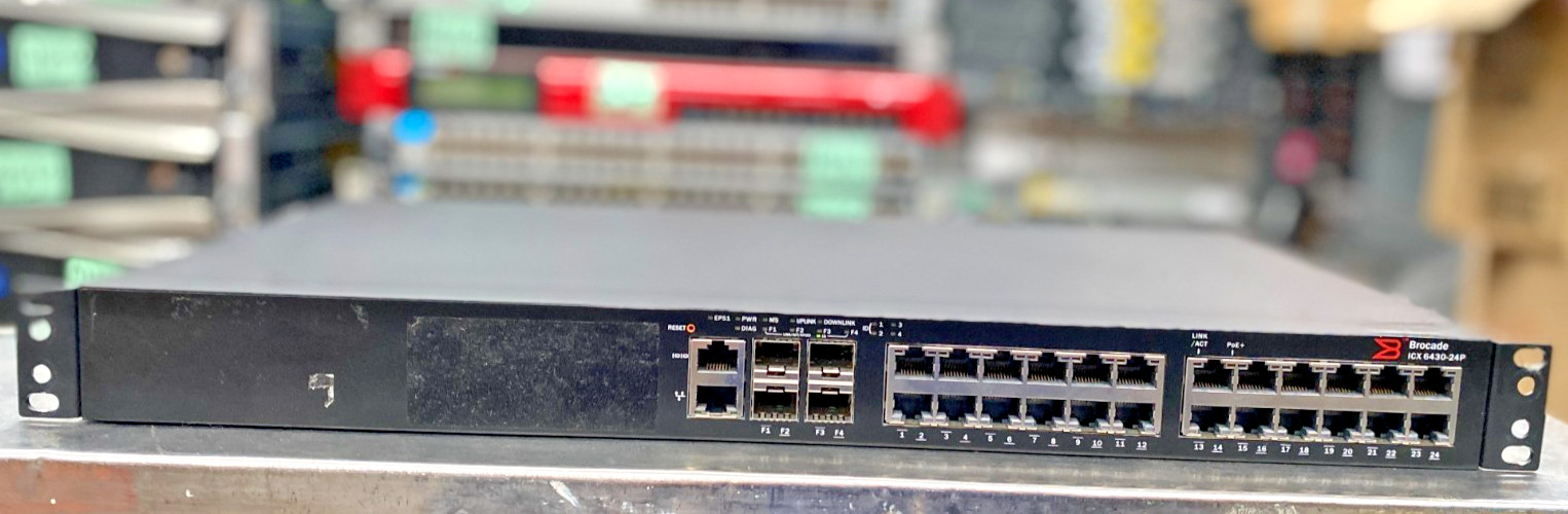 Brocade ICX 6430 24P Network Switch | 80-1006000-04| 1x PSU | 2 x RackMount Ears