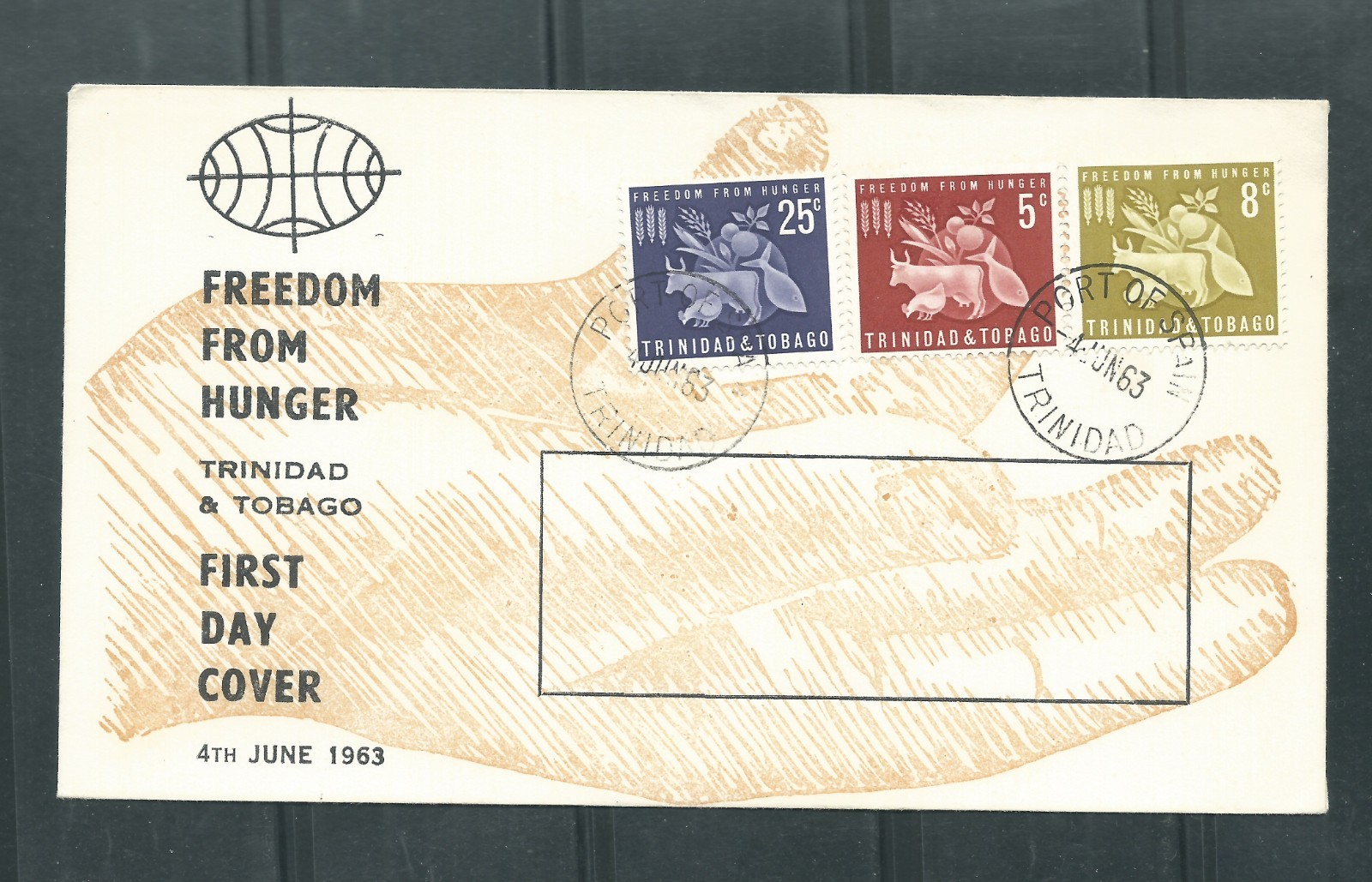Trinidad and Tobago 1953 FDC Freedom from Hunger