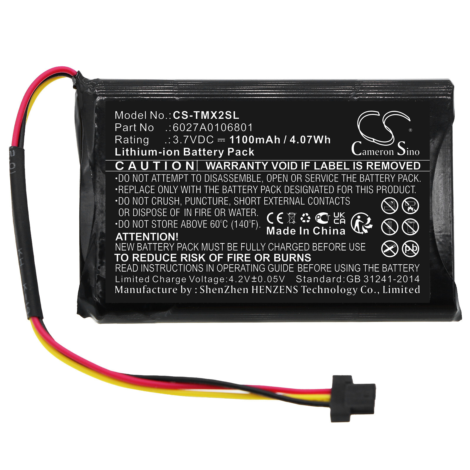 BATTERY 3.7V 1100mAh Type 6027A0106801 for TomTom XL Europe 22, XL IQ, XL2 V4
