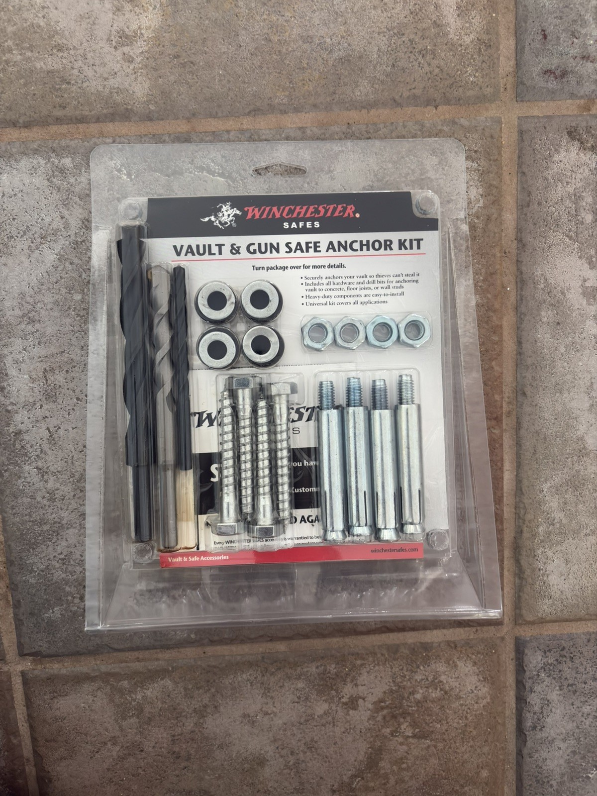 Winchester Vault & Gun Safe Bolt Anchor Hardware Kit NIB Concrete or Floor Joist