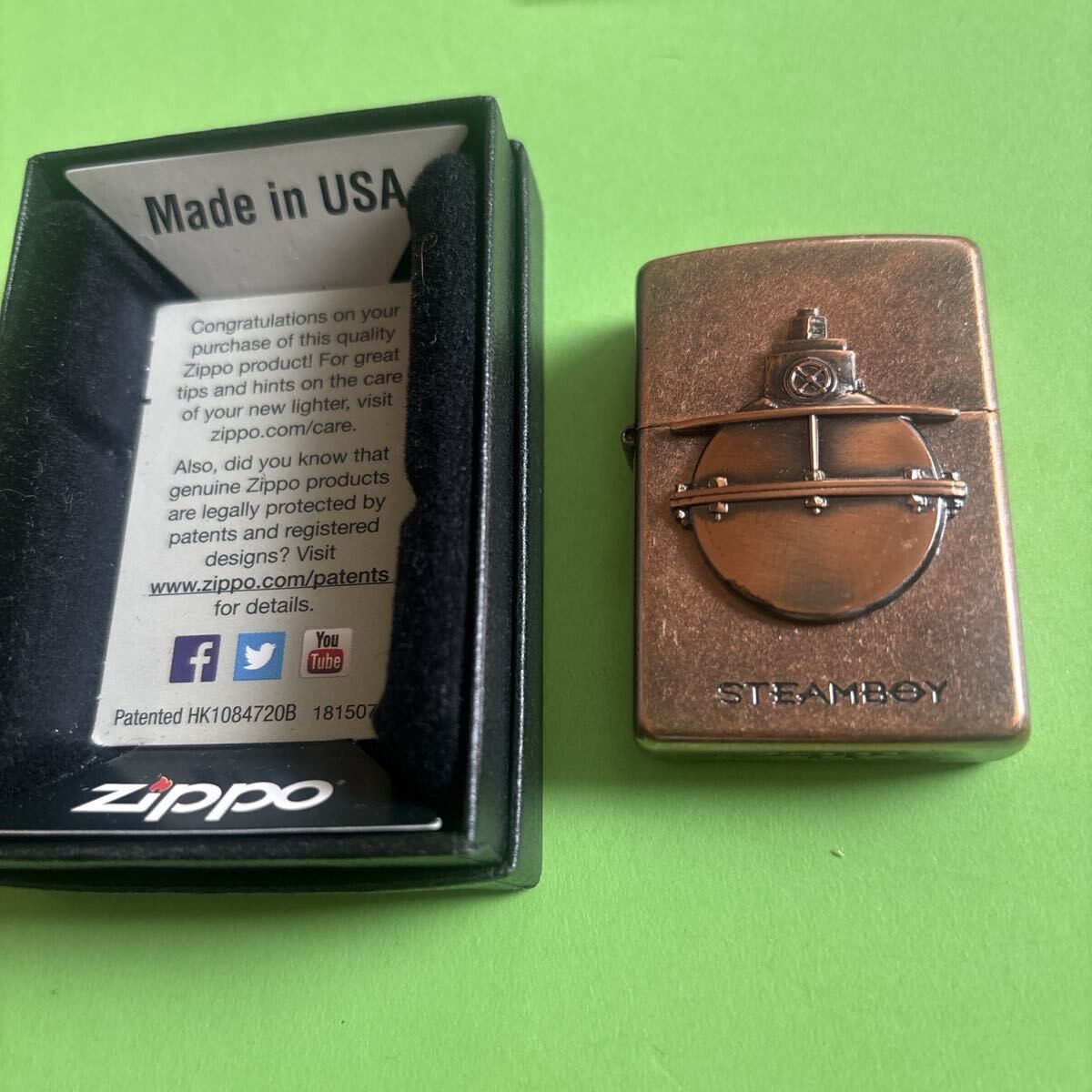 Zippo Bronze Steam Boy Collectible Unused Copper