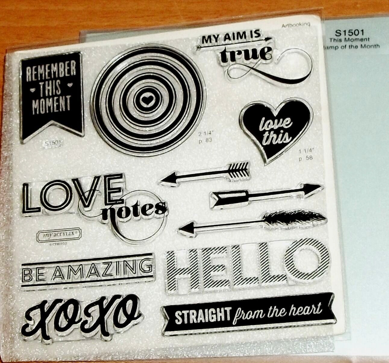 CTMH S1501 THE MOMENT ~LOVE notes, ARROWS & BULLS EYE, XOXO, straight from heart