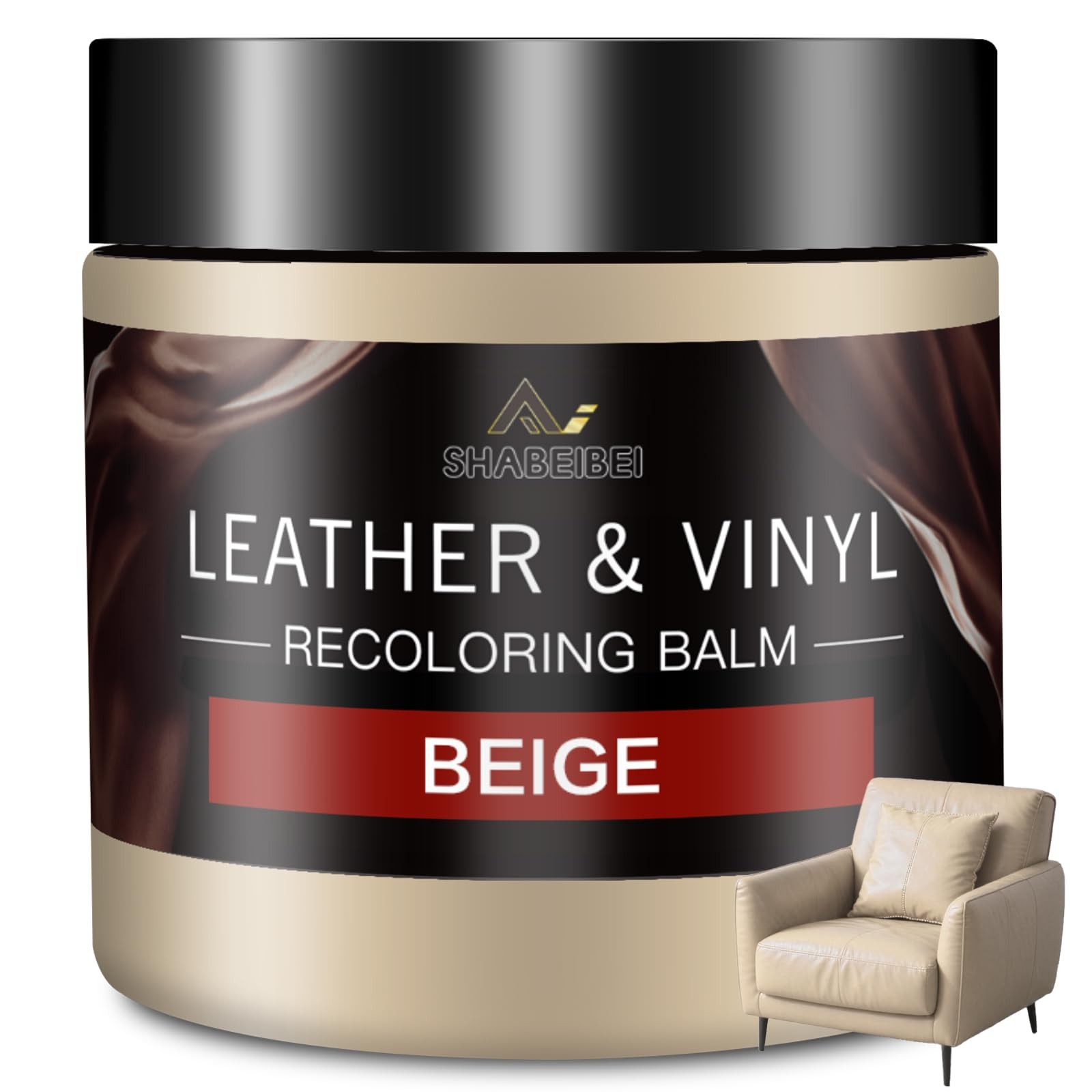 Leather Recoloring Balm and Leather Repair Kit for Furniture, Beige Leather D...