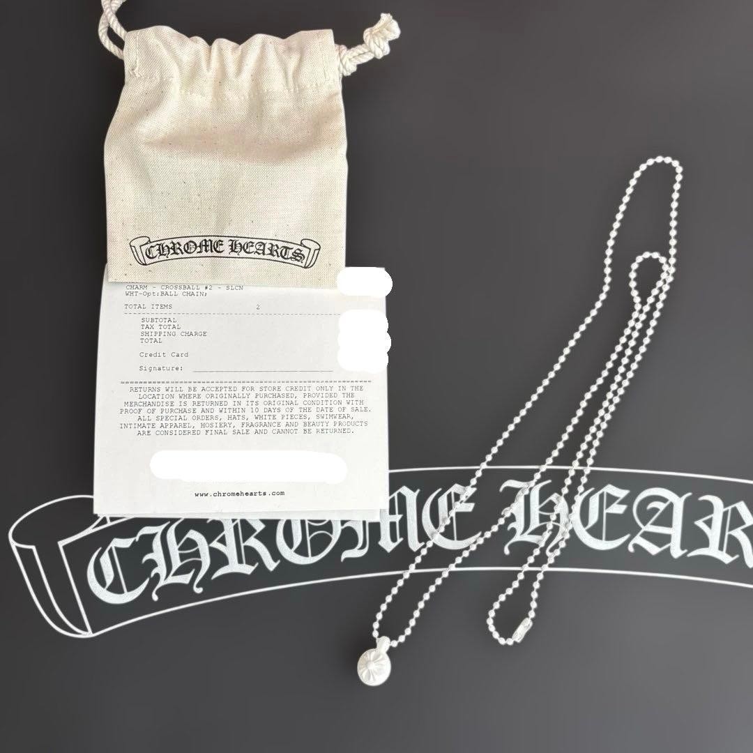 Chrome Hearts CrossBall Silicone Rubber Necklace White New