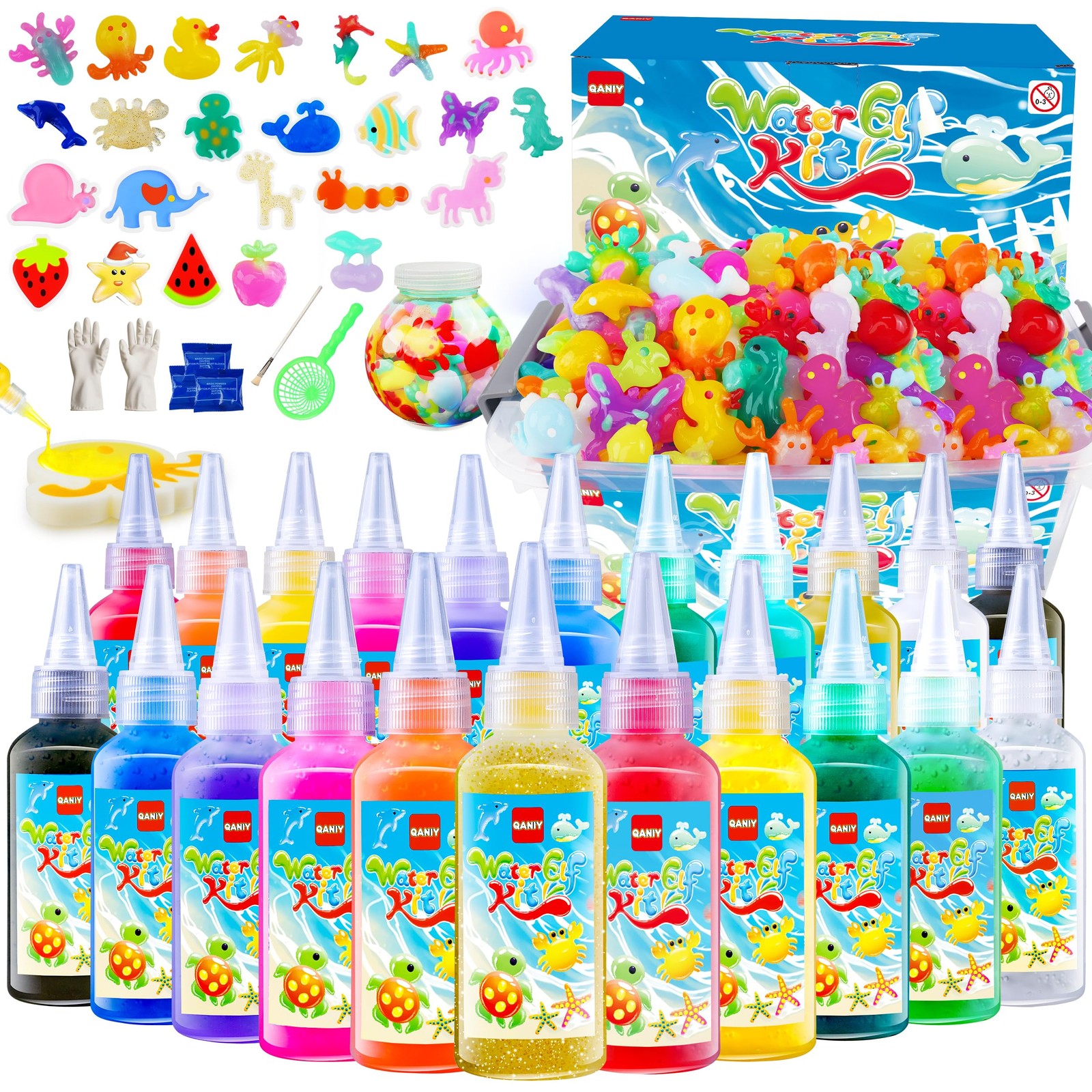 Magic Water Elf Toy Kit for Kids with 20 Gels and 24 Molds, Aqua Fairy,Fun DI...